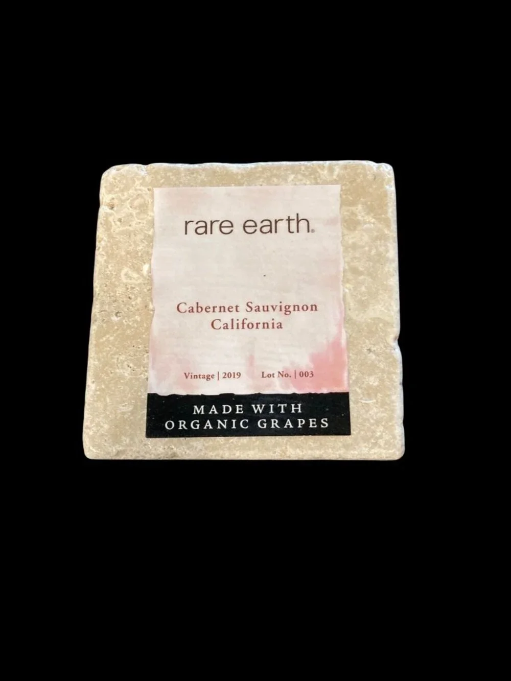 Handmade Natural Stone Marble Drink Coasters - French Wine Theme Set of 4 New